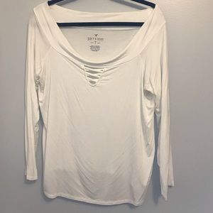 American Eagle white off the shoulder top